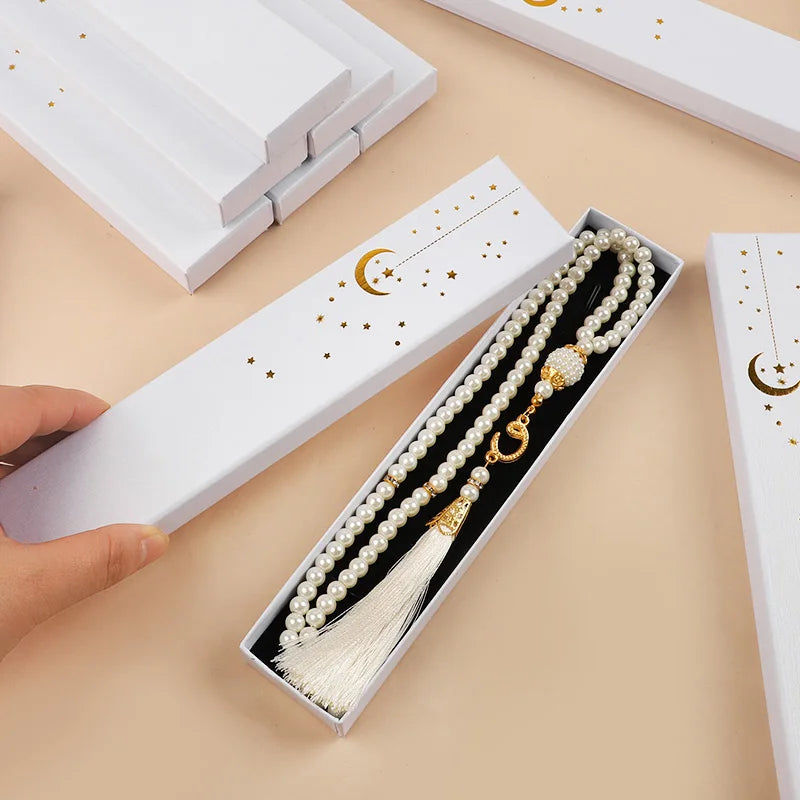 12Pcs Muslim Prayer Beads Bracelet with Gift Box Eid Mubarak Ramadan Islamic Festival Party Decoration Gift Favors Home Pendant