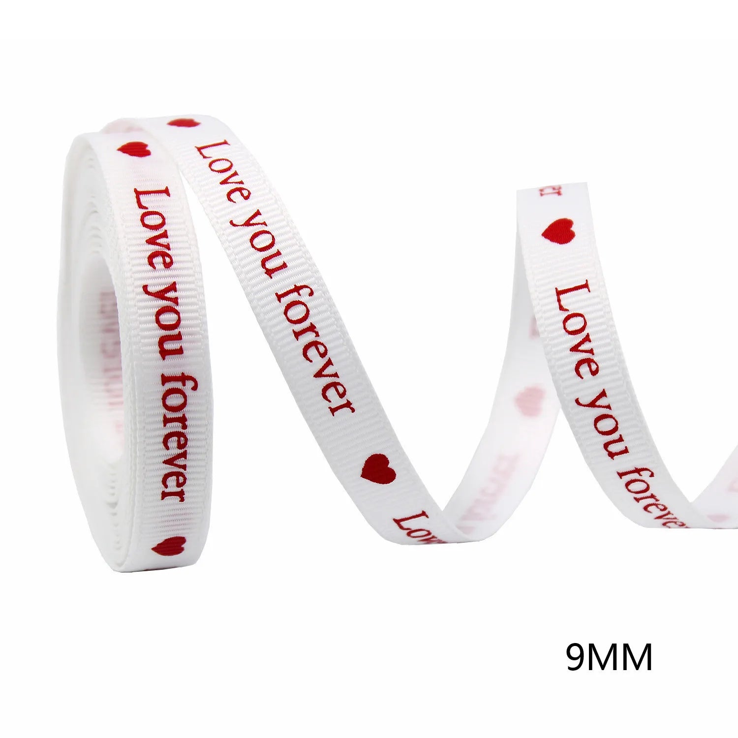 5Yards Red Love Printed Ribbon Wedding Tanabata Gift Wrap Rope Valentine's Day Red Jacquard Ribbon DIY Handmade Ribbon