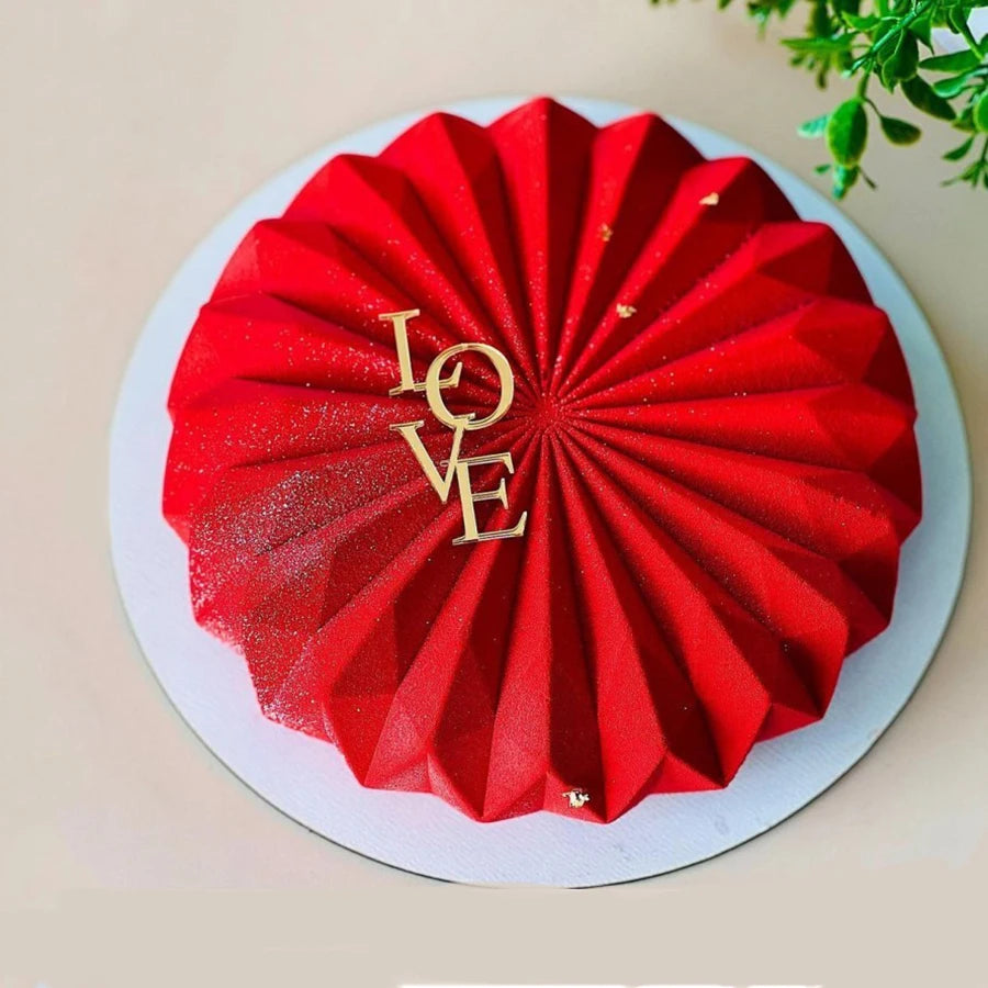 10pcs Gold Acrylic Heart Love Cake Topper for Valentine's Day Wedding Birthday Party Cake Decoration Supplies