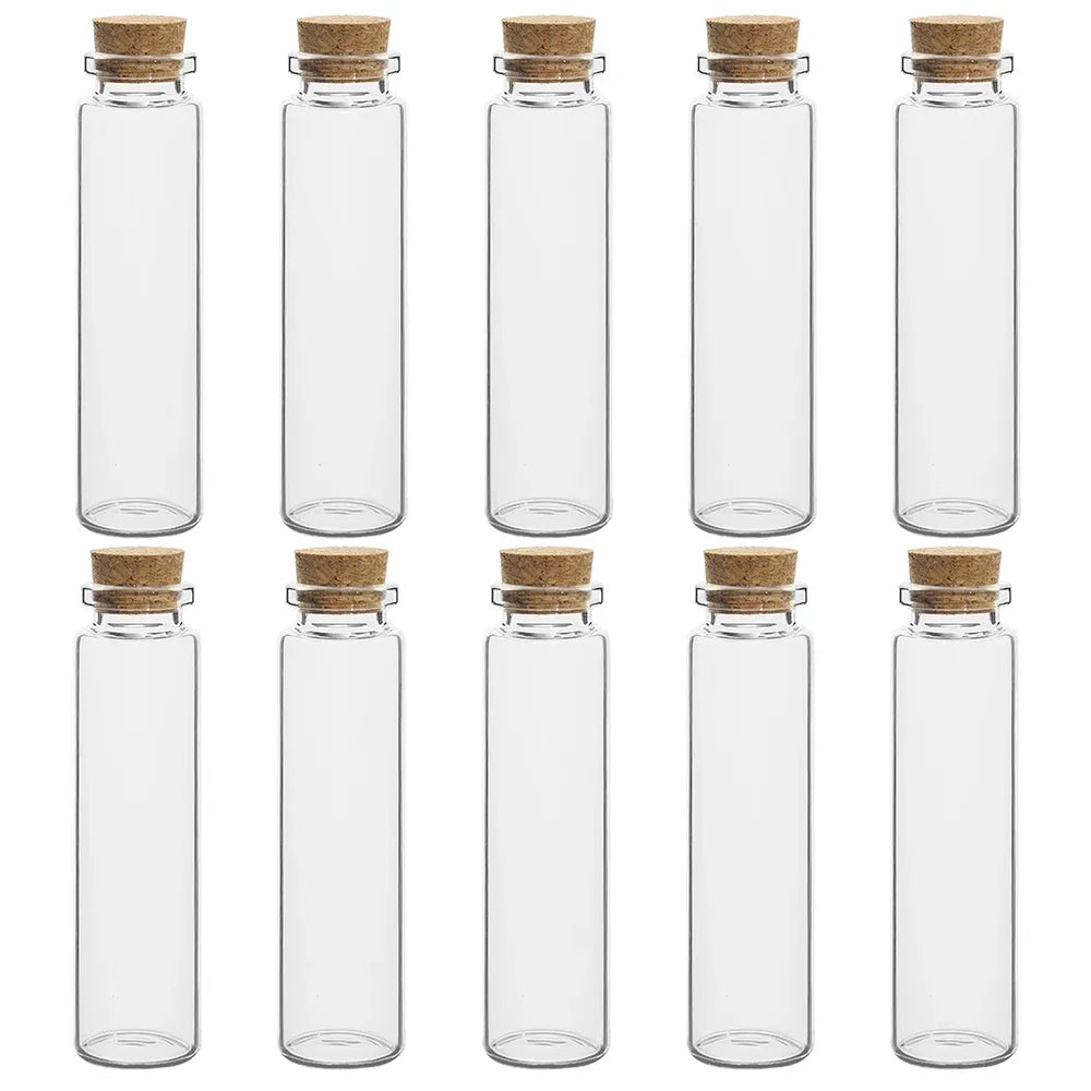 10PCS 5ML-20ML Small Glass Bottles with Cork Stoppers Mini Glass DIY Decoration  Vials Cork Message Glass Vial Wishing Bottles