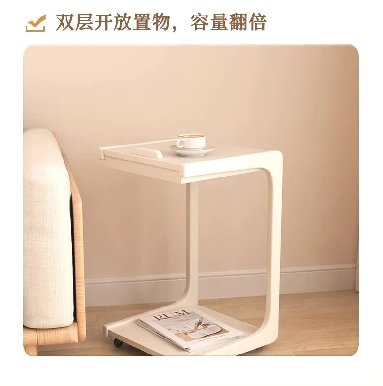 C Shaped SideTable Narrow Sofa EndTable Movable Nightstand Bedside Small CoffeeTable LivingRoom Mini Furniture Clearance Acrylic