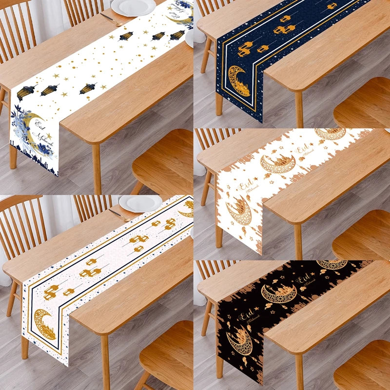 Ramadan Decoration Table Runner EID Mubarak Decor 2025 For Home Tablecloth Ramadan Kareem Islamic Muslim Party Eid Al Adha Gifts