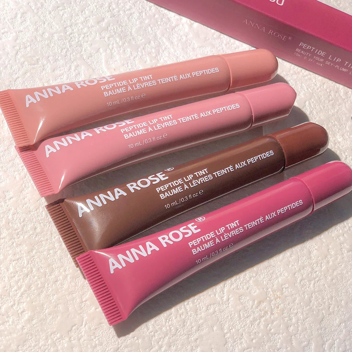 4  color Lip Balm Set - Long-lasting Moisturizing Liquid Gel, Coffee Raspberry Lip Care Essence, Valentine's Day gift