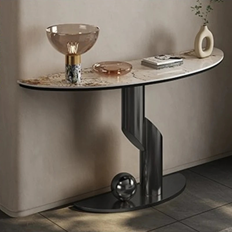 Modern Luxury Corner Table Hallway Metal Salon Unique Console Table Mid Century Entryway Mesa Para Sala Living Room Furniture