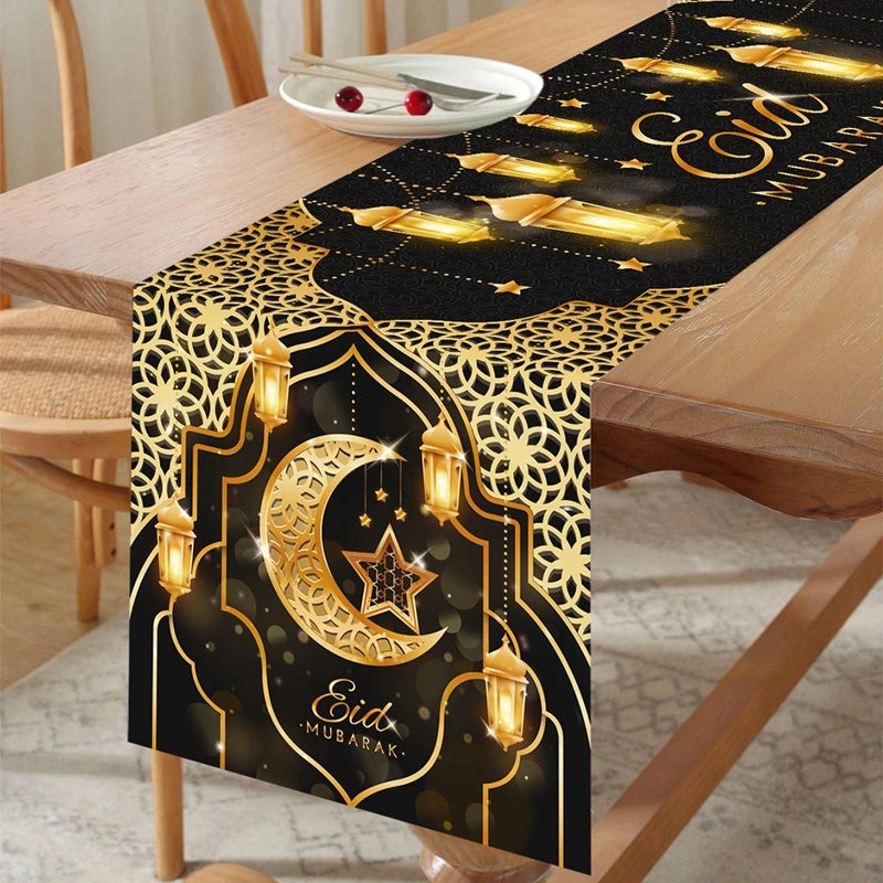 Ramadan Decoration Table Runner EID Mubarak Decor 2025 For Home Tablecloth Ramadan Kareem Islamic Muslim Party Eid Al Adha Gifts