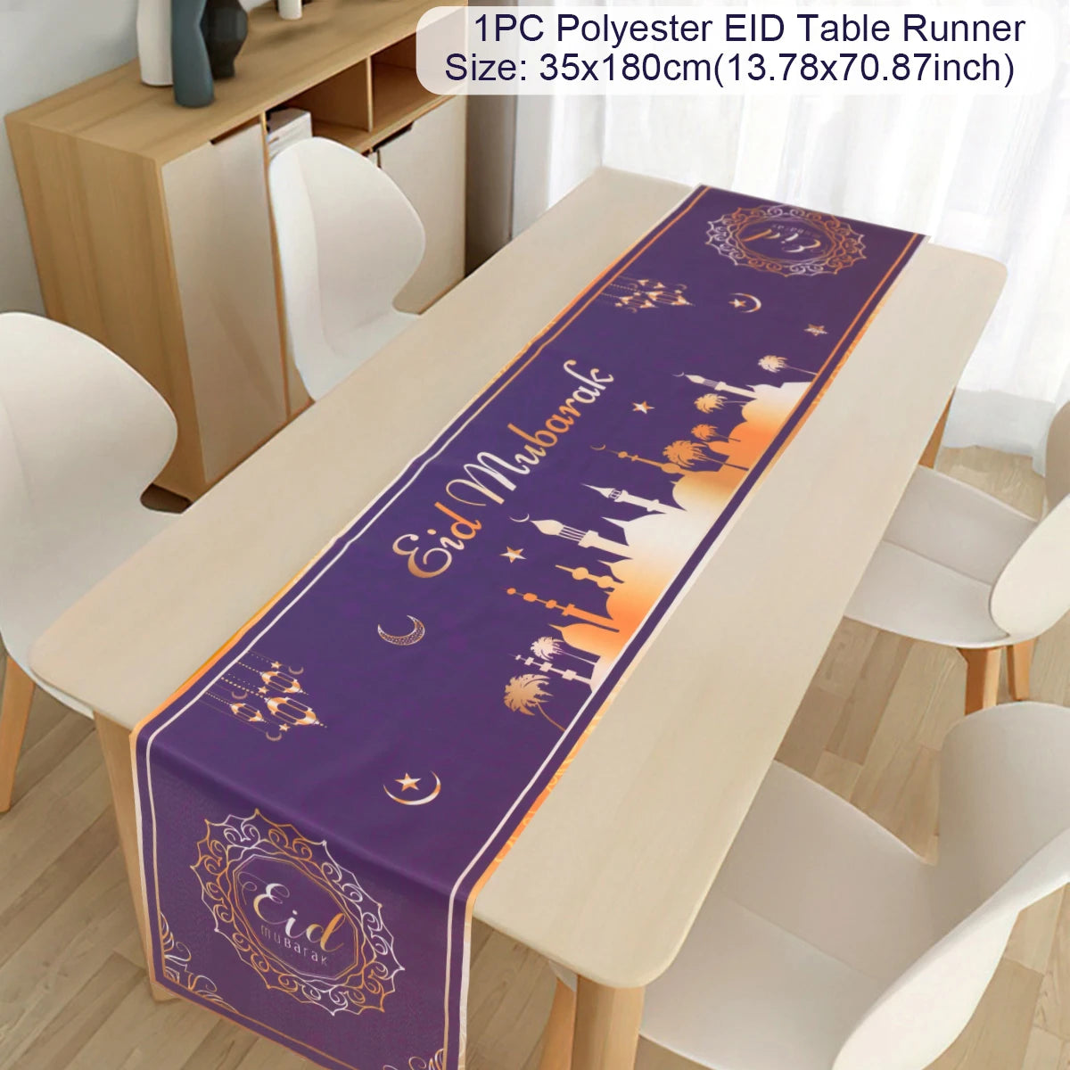 Ramadan Kareem Polyester Table Runner Ramadan Decoration For Home 2025 Islamic Muslim Party Supplies Gift EID Mubarak Al Adha