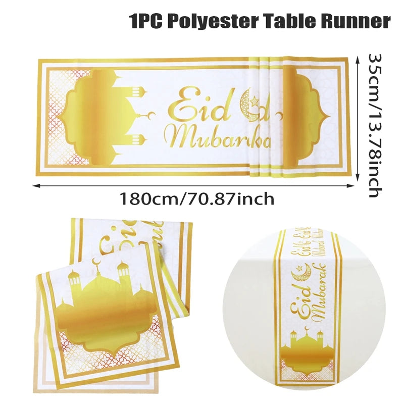 Ramadan Decoration Table Runner EID Mubarak Decor 2025 For Home Tablecloth Ramadan Kareem Islamic Muslim Party Eid Al Adha Gifts