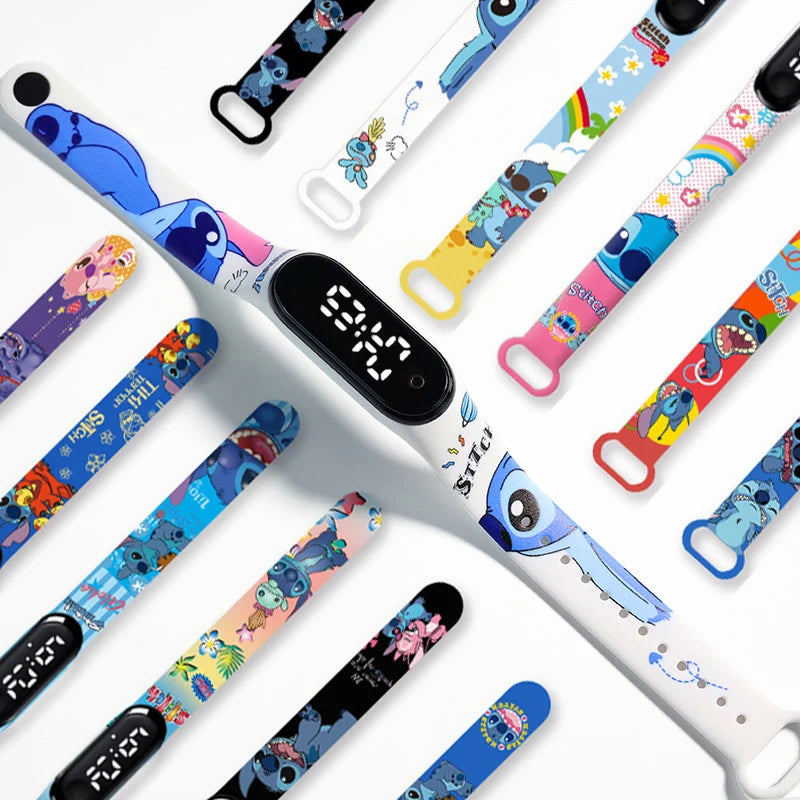 Fashion Stitch Children Watches Girls Waterproof Sport Wristband Women Bracelet  Kids LED Watch Touch Digital Clock