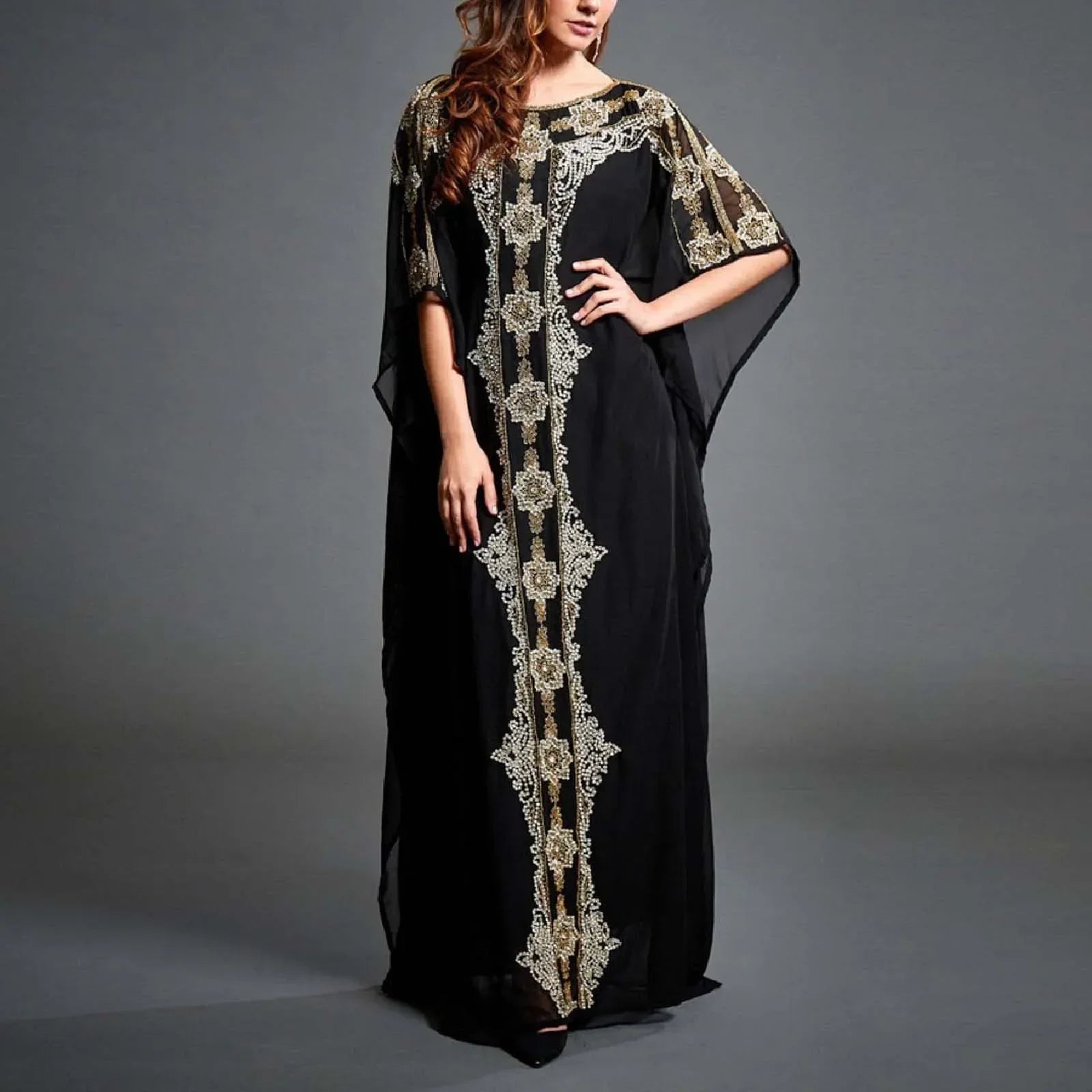 Female Dresses Outfits Women'S Muslim Dress V Neck Dress Full Length Kaftan Daily Casual Dress Vestidos De Fiesta Elegantes 2025