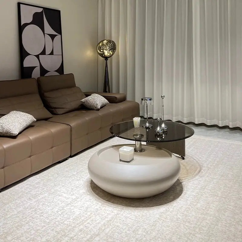 Mobile Wheels Coffee Table Glass Design Minimalist Living Room Coffee Table Cute Round Mobili Per La Casa Home Furnitures