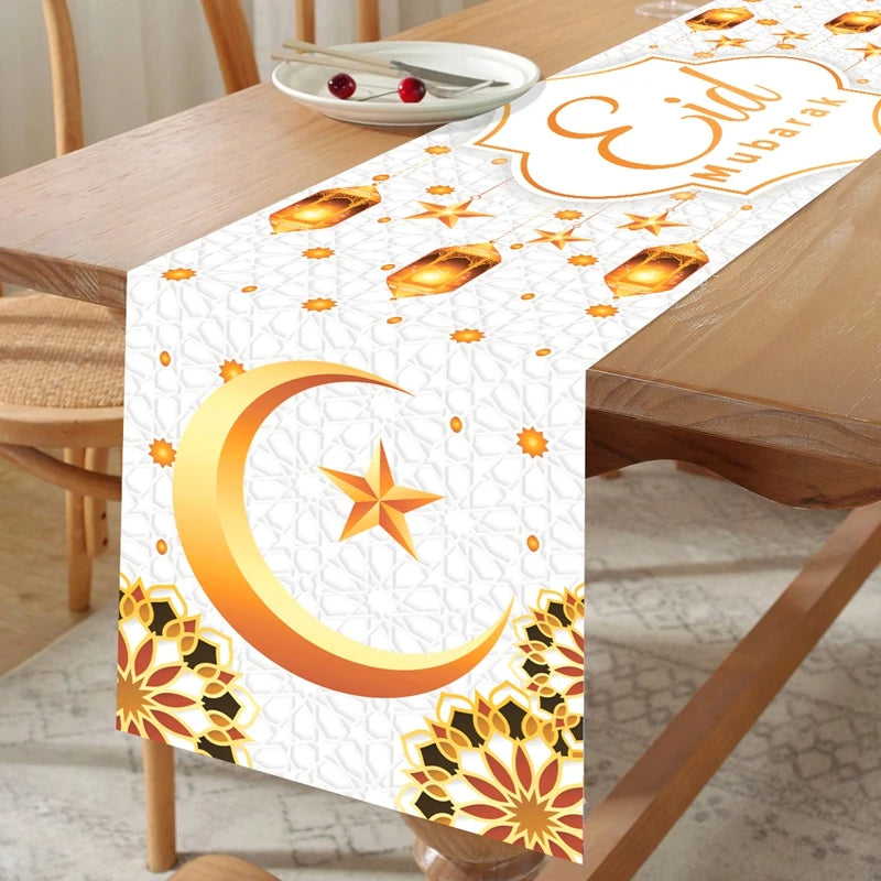 Ramadan Decoration Table Runner EID Mubarak Decor 2025 For Home Tablecloth Ramadan Kareem Islamic Muslim Party Eid Al Adha Gifts