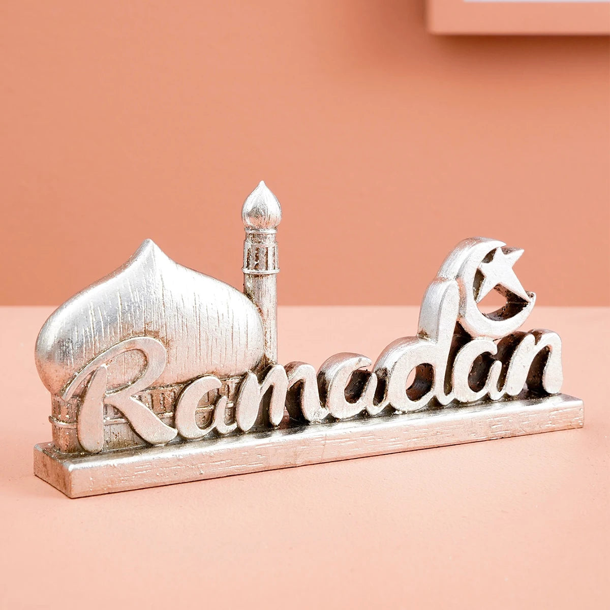 1PC, resin-made antique gold and silver ramadan decorative item, suitable for gift-giving during Ramadan and Eid al-Adha