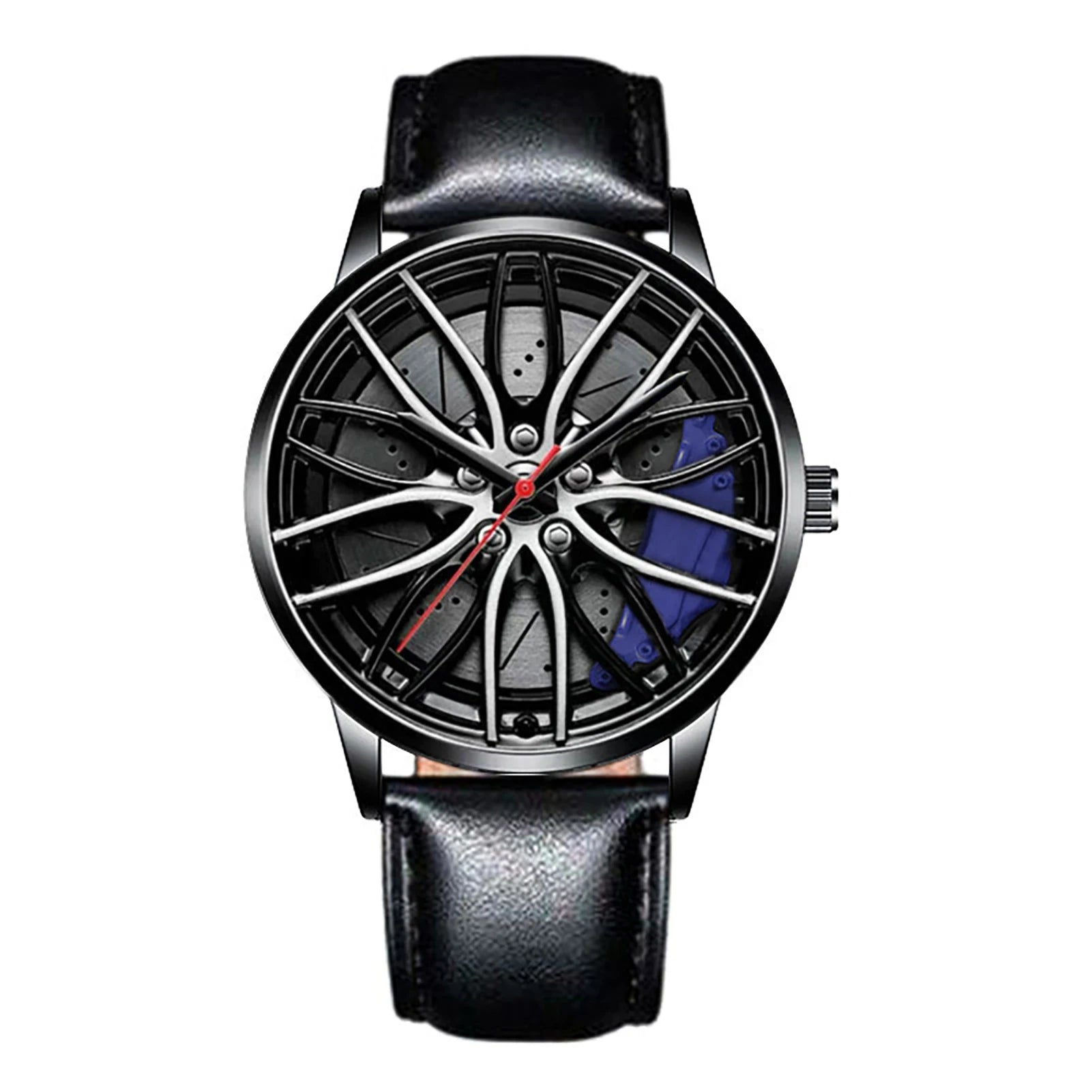 Cool And Cool Fashion Clock Leather Men's Quartz Wristwatch Dial Sport Car Rim Wheel Hub Business Luxury Sports Wrist Watches