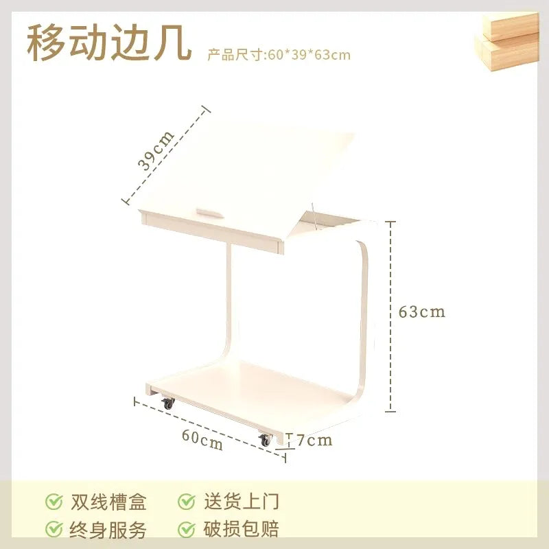 C Shaped SideTable Narrow Sofa EndTable Movable Nightstand Bedside Small CoffeeTable LivingRoom Mini Furniture Clearance Acrylic