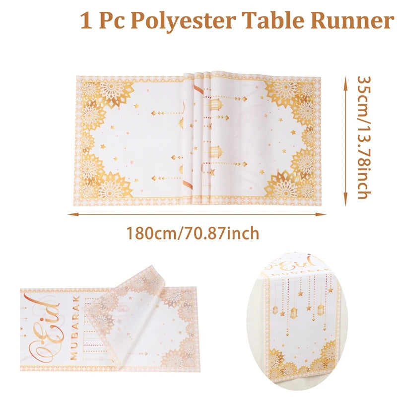 Ramadan Decoration Table Runner EID Mubarak Decor 2025 For Home Tablecloth Ramadan Kareem Islamic Muslim Party Eid Al Adha Gifts
