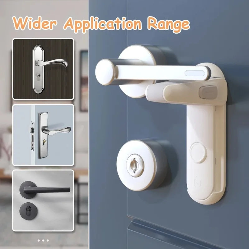 Baby Proofing Door Handle Lock, Childproof Door Knob Lock, Easy to Install & Use Door Lever Lock for Home Safety