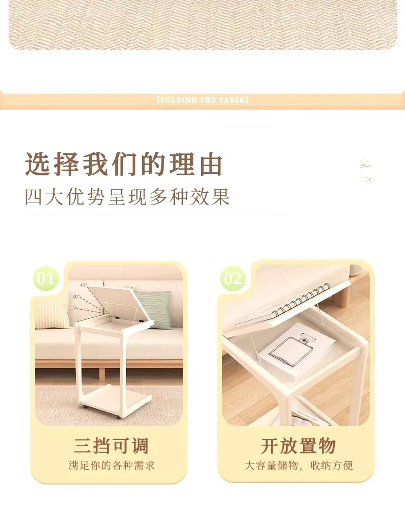 C Shaped SideTable Narrow Sofa EndTable Movable Nightstand Bedside Small CoffeeTable LivingRoom Mini Furniture Clearance Acrylic