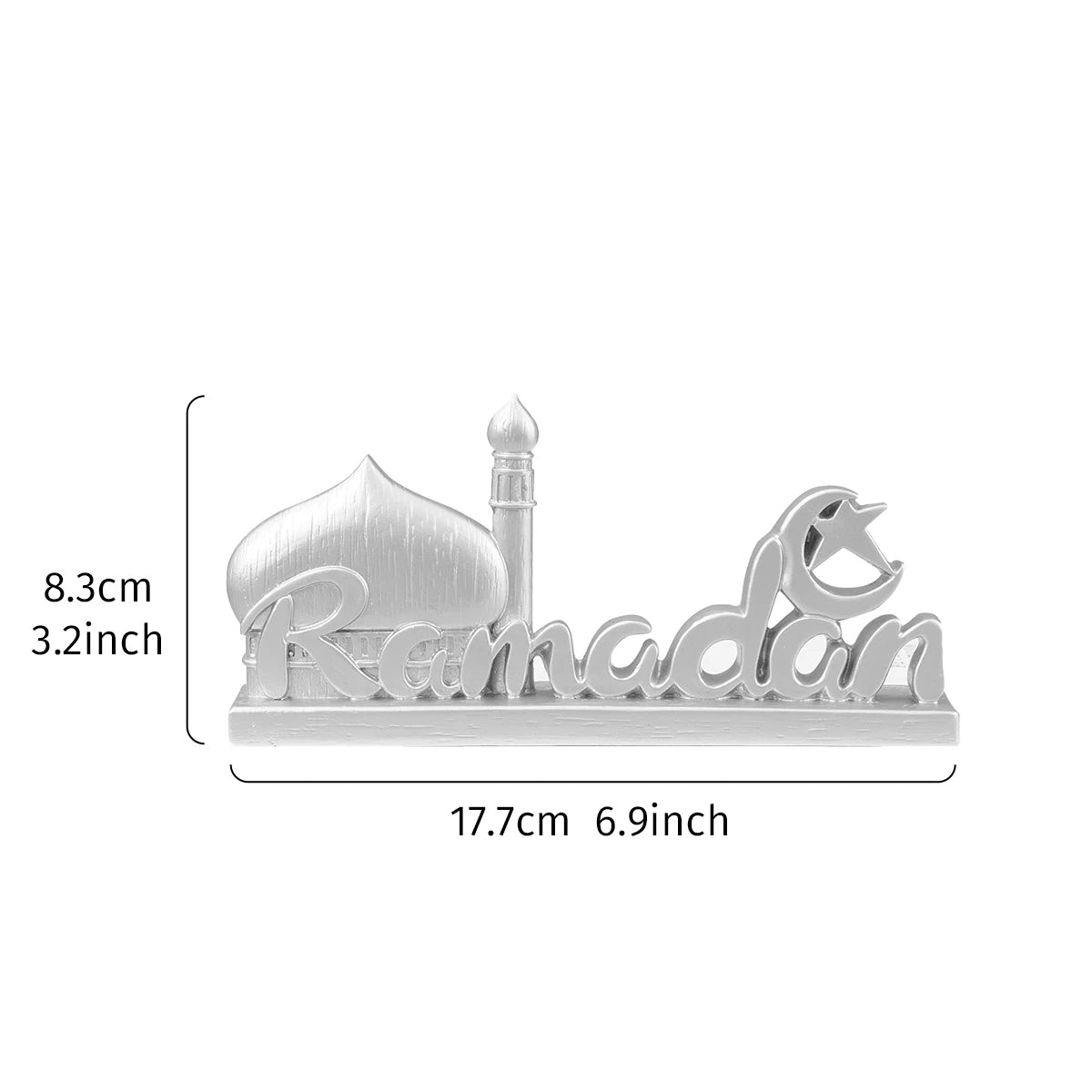 1PC, resin-made antique gold and silver ramadan decorative item, suitable for gift-giving during Ramadan and Eid al-Adha