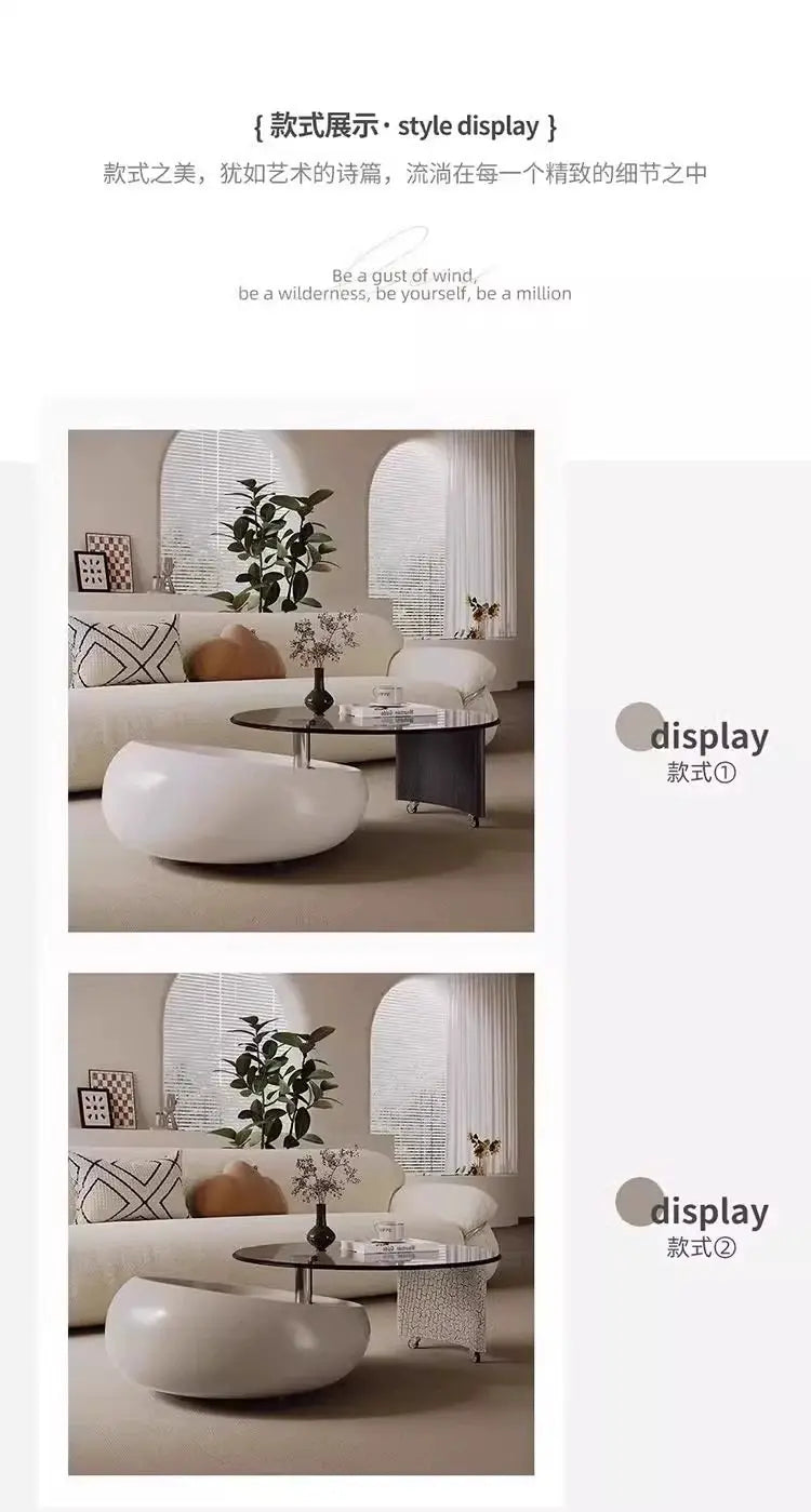 Mobile Wheels Coffee Table Glass Design Minimalist Living Room Coffee Table Cute Round Mobili Per La Casa Home Furnitures