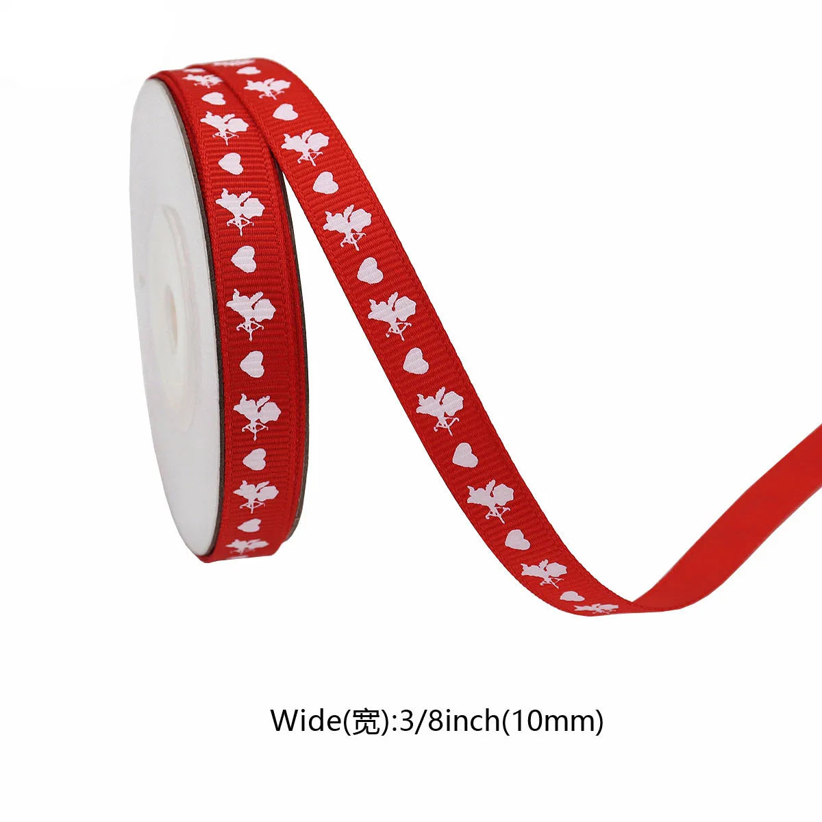 5Yards Red Love Printed Ribbon Wedding Tanabata Gift Wrap Rope Valentine's Day Red Jacquard Ribbon DIY Handmade Ribbon