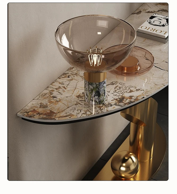 Modern Luxury Corner Table Hallway Metal Salon Unique Console Table Mid Century Entryway Mesa Para Sala Living Room Furniture