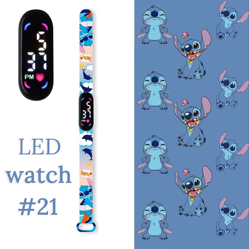 Fashion Stitch Children Watches Girls Waterproof Sport Wristband Women Bracelet  Kids LED Watch Touch Digital Clock