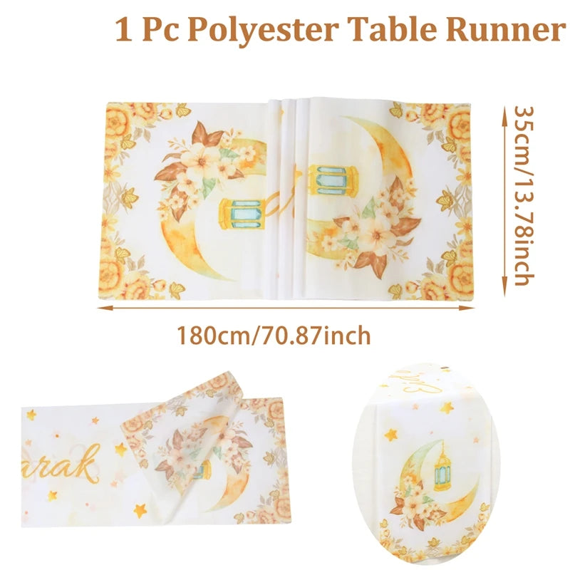 Ramadan Decoration Table Runner EID Mubarak Decor 2025 For Home Tablecloth Ramadan Kareem Islamic Muslim Party Eid Al Adha Gifts