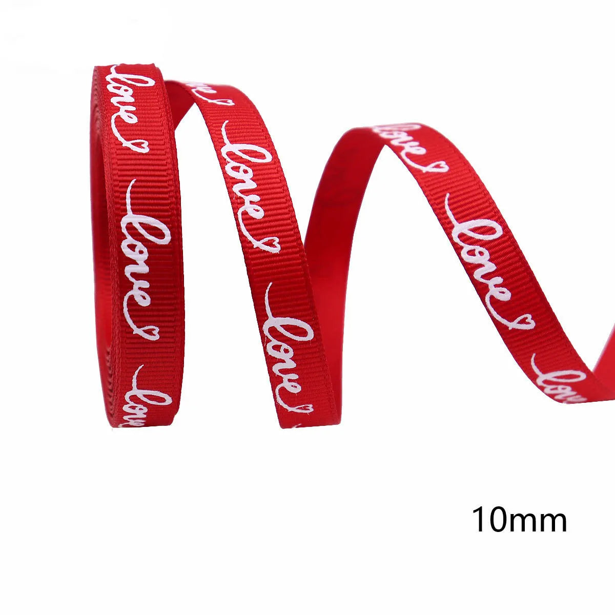 5Yards Red Love Printed Ribbon Wedding Tanabata Gift Wrap Rope Valentine's Day Red Jacquard Ribbon DIY Handmade Ribbon