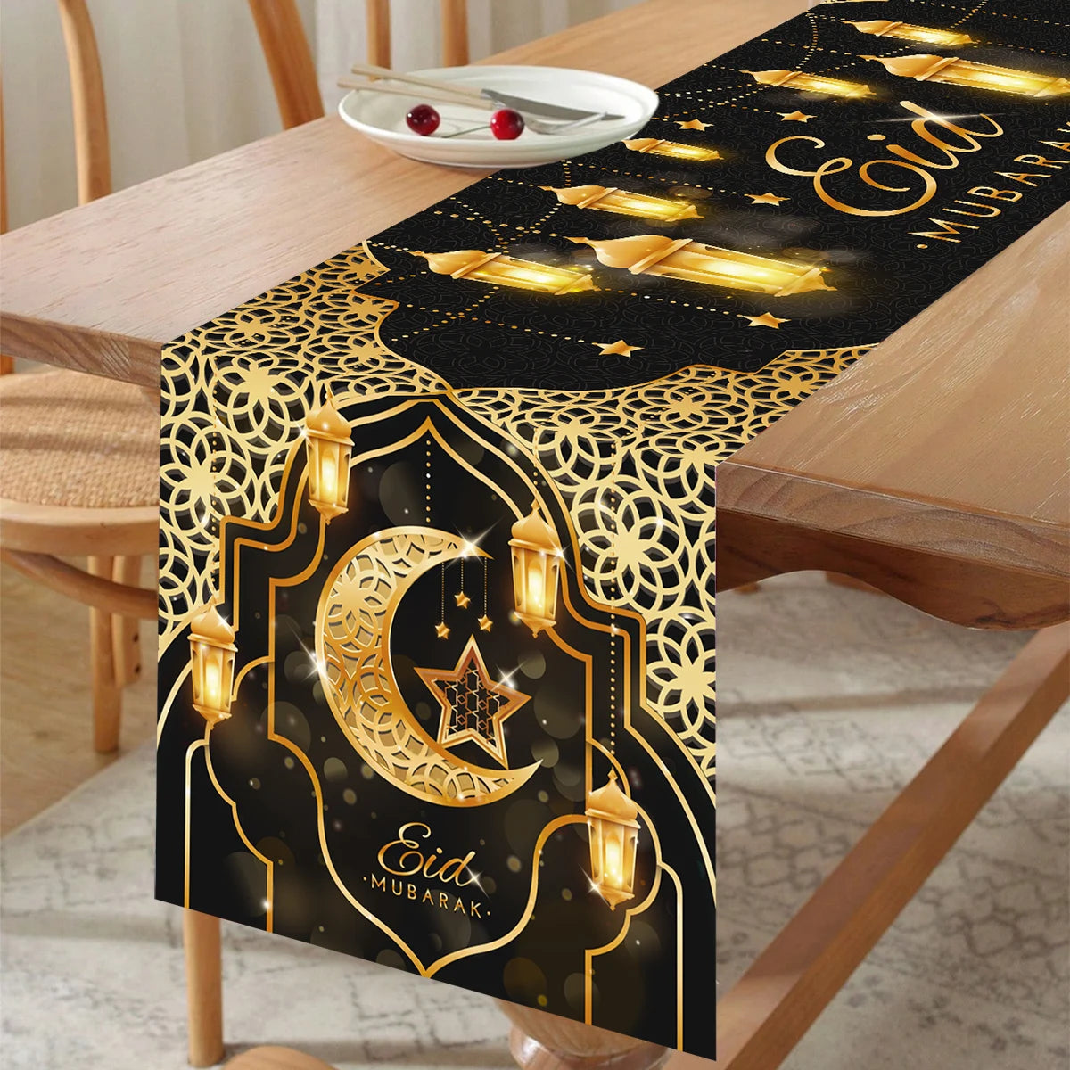 Ramadan Decoration Table Runner EID Mubarak Decor 2025 For Home Tablecloth Ramadan Kareem Islamic Muslim Party Eid Al Adha Gifts