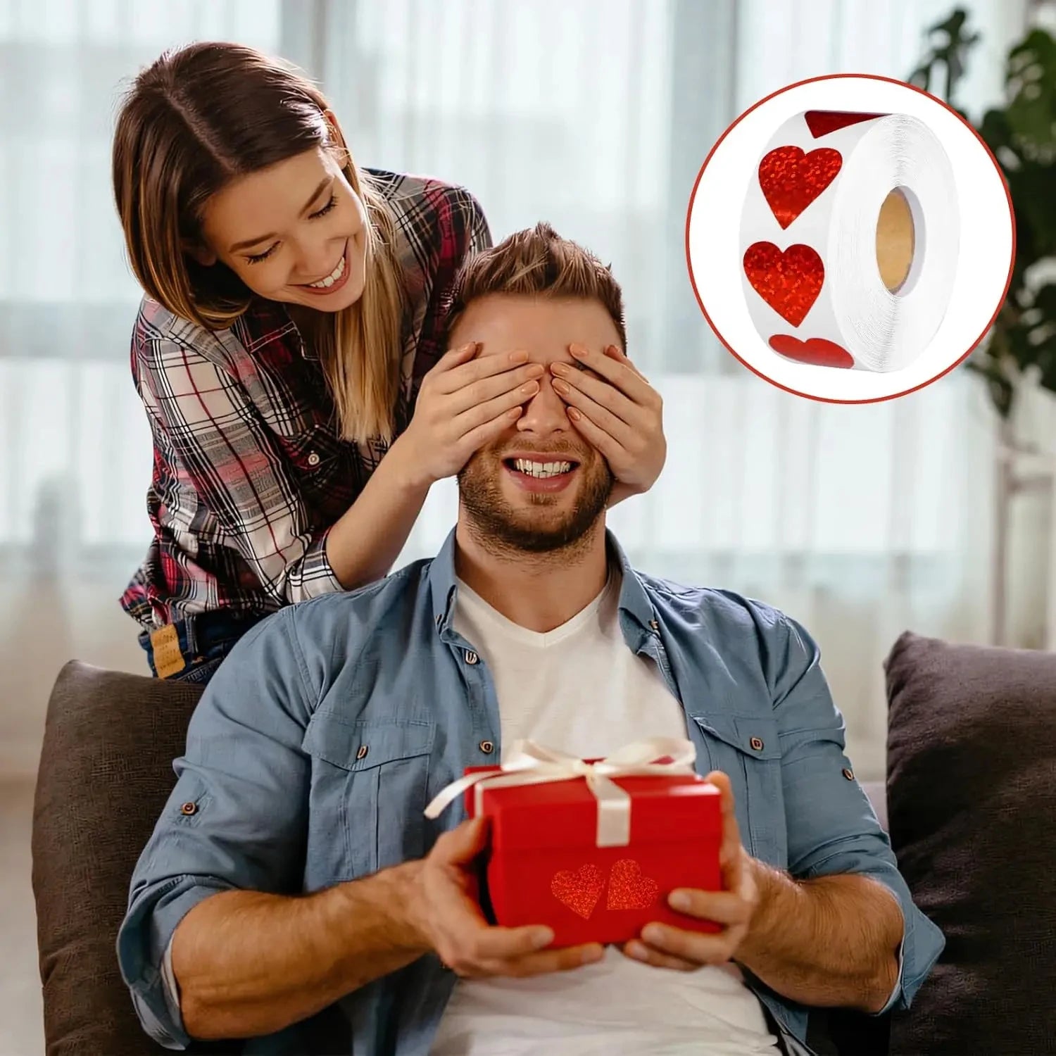 Red Heart Shape Sticker Valentine's Day Paper Packaging Labels Candy Bag Gift Box Packing Bag  Birthday Party Wedding Supplies