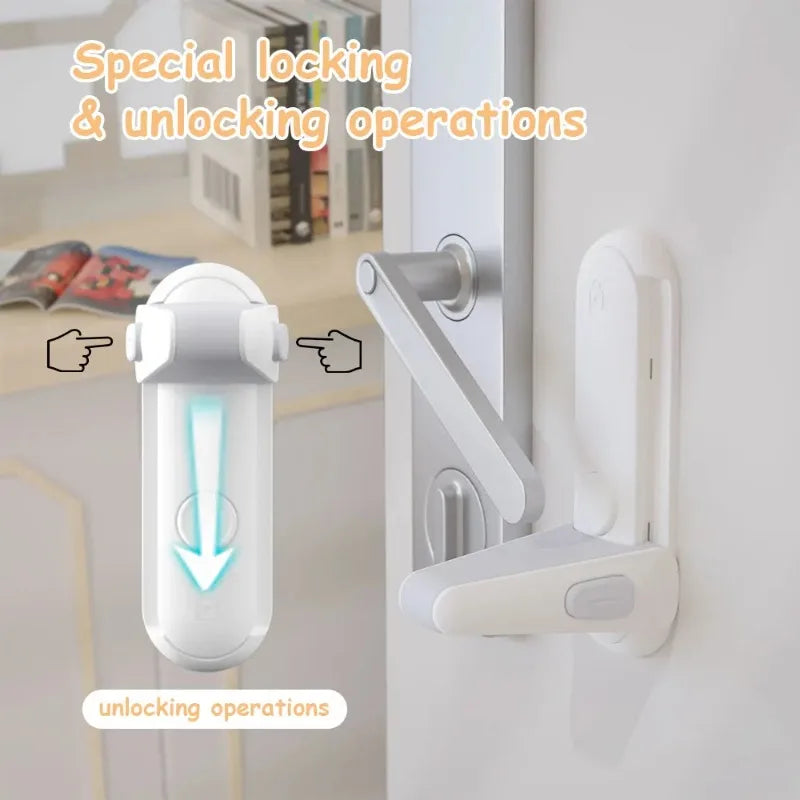 Baby Proofing Door Handle Lock, Childproof Door Knob Lock, Easy to Install & Use Door Lever Lock for Home Safety