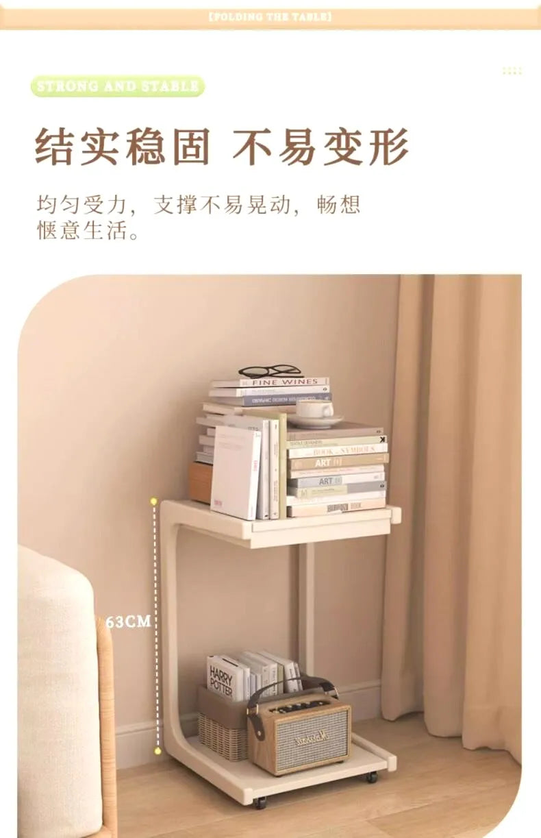 C Shaped SideTable Narrow Sofa EndTable Movable Nightstand Bedside Small CoffeeTable LivingRoom Mini Furniture Clearance Acrylic