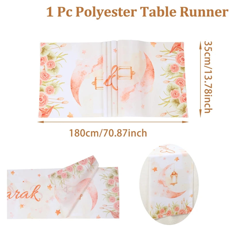 Ramadan Decoration Table Runner EID Mubarak Decor 2025 For Home Tablecloth Ramadan Kareem Islamic Muslim Party Eid Al Adha Gifts