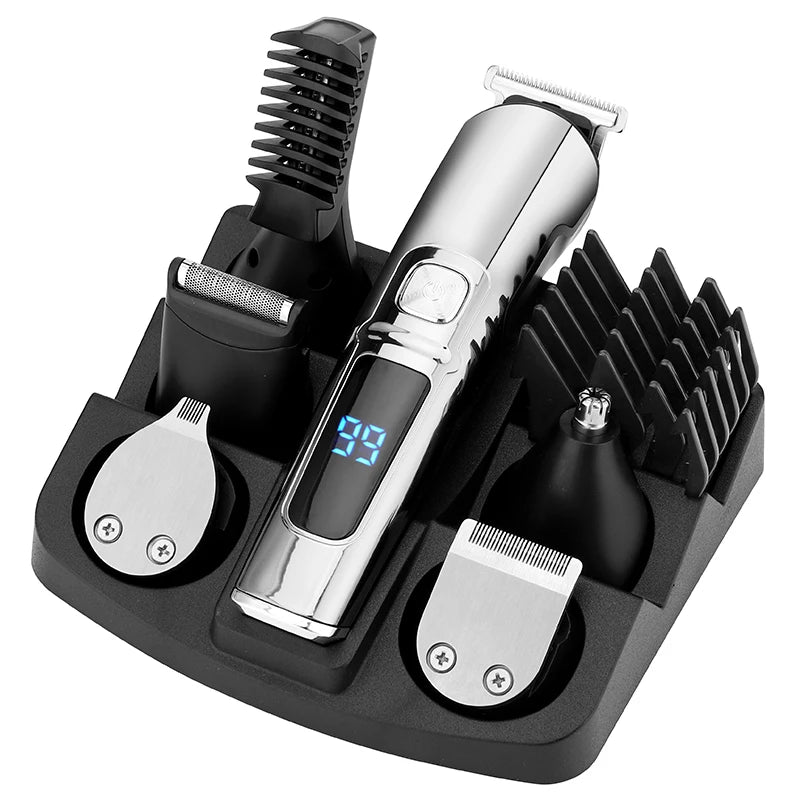 IRUIBEAUTY Men Hair Trimmer Set Face Body Beard Hair Clipper Waterproof Electric Hair Cutting Machine Grooming Kit Haircut