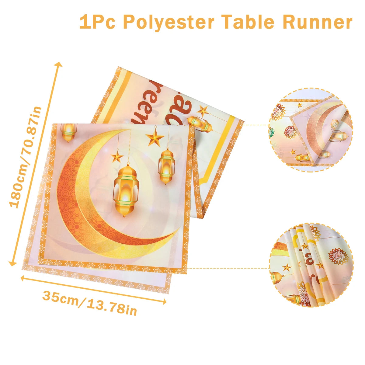 Ramadan Kareem Polyester Table Runner Ramadan Decoration For Home 2025 Islamic Muslim Party Supplies Gift EID Mubarak Al Adha