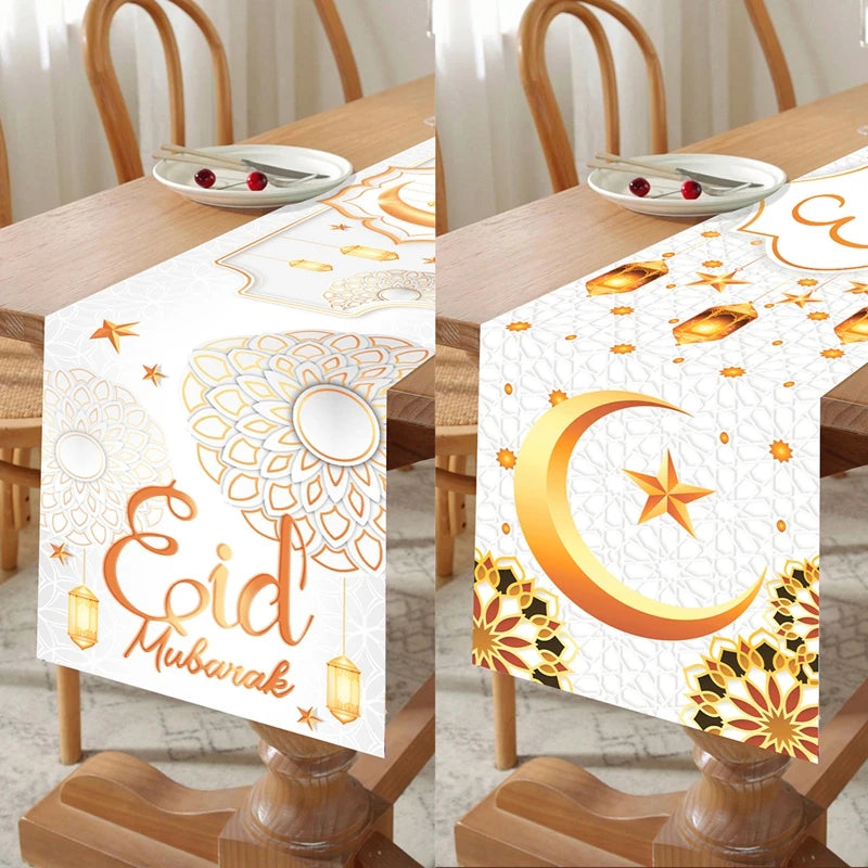 Ramadan Decoration Table Runner EID Mubarak Decor 2025 For Home Tablecloth Ramadan Kareem Islamic Muslim Party Eid Al Adha Gifts