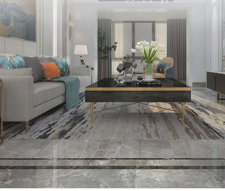 Modern Morocco New Classical Postmodern Square Stainless Steel Coffee Table Tea Table for Living Room