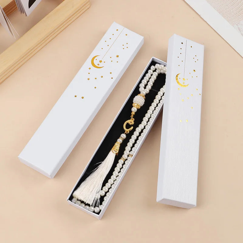 12Pcs Muslim Prayer Beads Bracelet with Gift Box Eid Mubarak Ramadan Islamic Festival Party Decoration Gift Favors Home Pendant
