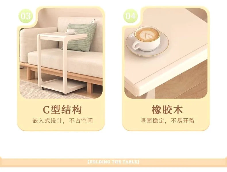 C Shaped SideTable Narrow Sofa EndTable Movable Nightstand Bedside Small CoffeeTable LivingRoom Mini Furniture Clearance Acrylic