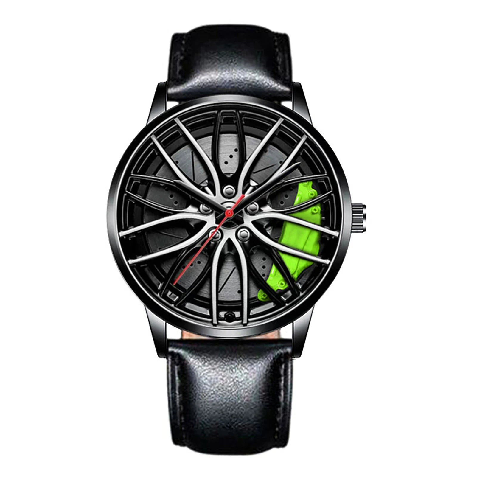 Cool And Cool Fashion Clock Leather Men's Quartz Wristwatch Dial Sport Car Rim Wheel Hub Business Luxury Sports Wrist Watches