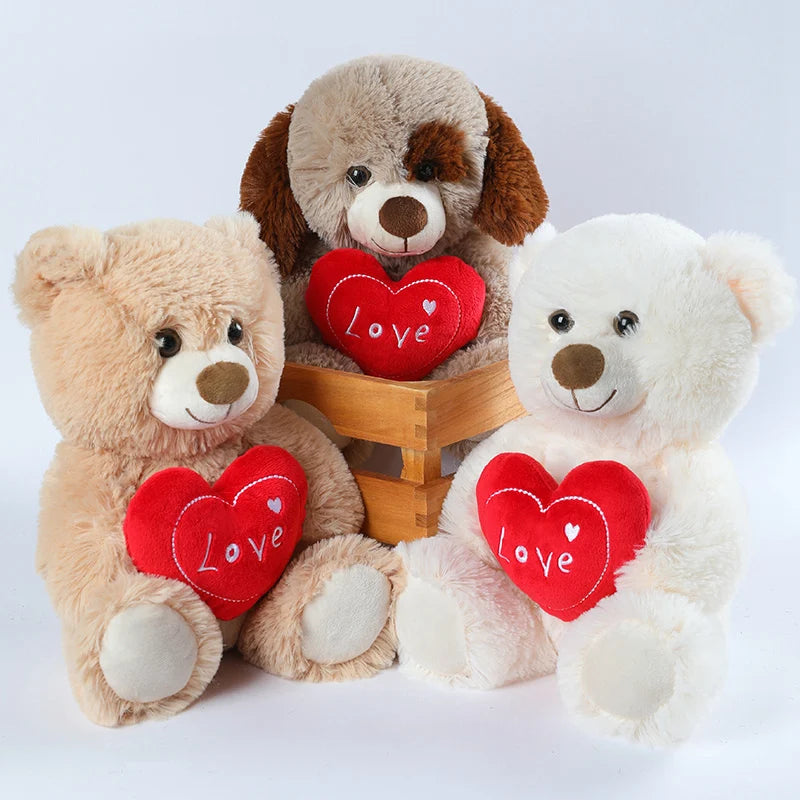 25cm Valentine's Day Heart Teddy Fairy Bear Stuffed Soft Cute Animal Plush Toys For Lovers Birthday Gifts Home Decroe