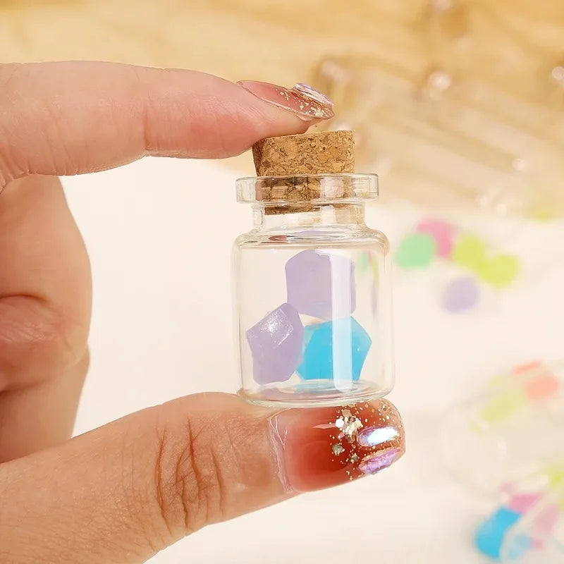 10PCS 5ML-20ML Small Glass Bottles with Cork Stoppers Mini Glass DIY Decoration  Vials Cork Message Glass Vial Wishing Bottles