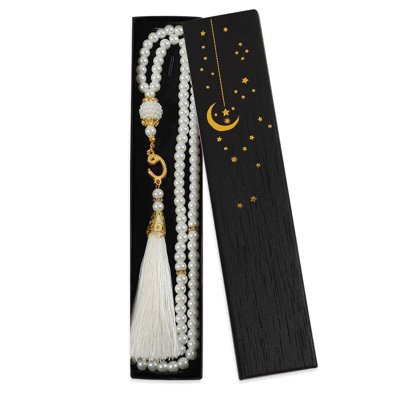 12Pcs Muslim Prayer Beads Bracelet with Gift Box Eid Mubarak Ramadan Islamic Festival Party Decoration Gift Favors Home Pendant