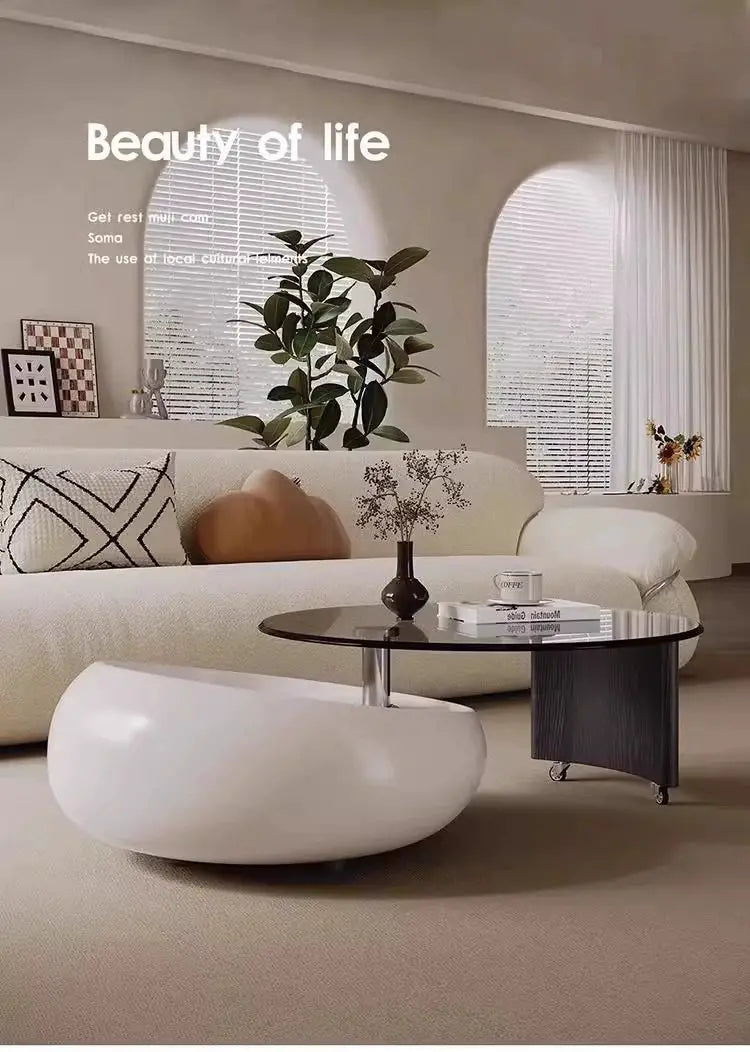 Mobile Wheels Coffee Table Glass Design Minimalist Living Room Coffee Table Cute Round Mobili Per La Casa Home Furnitures