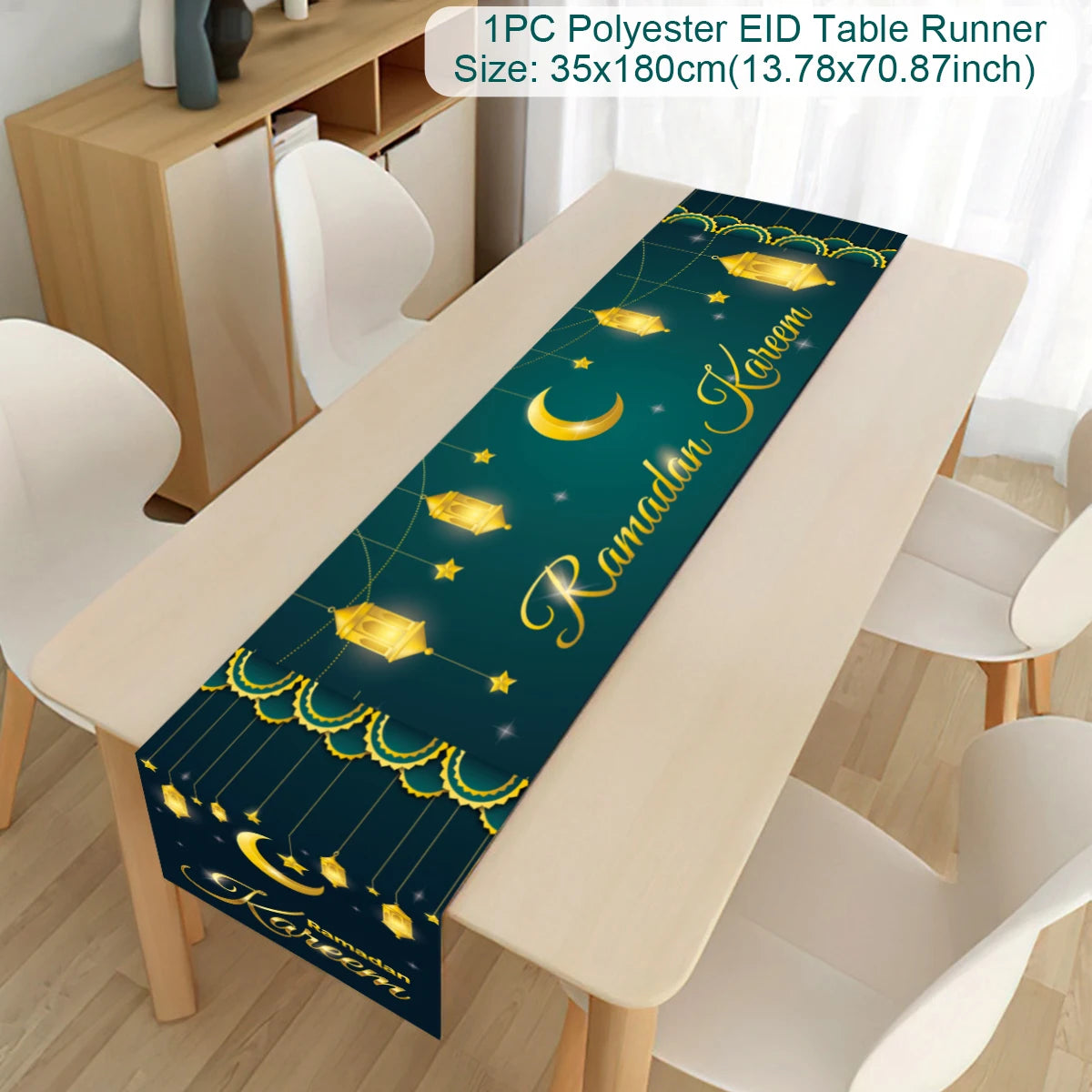 Ramadan Kareem Polyester Table Runner Ramadan Decoration For Home 2025 Islamic Muslim Party Supplies Gift EID Mubarak Al Adha