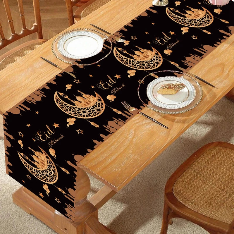 Ramadan Decoration Table Runner EID Mubarak Decor 2025 For Home Tablecloth Ramadan Kareem Islamic Muslim Party Eid Al Adha Gifts