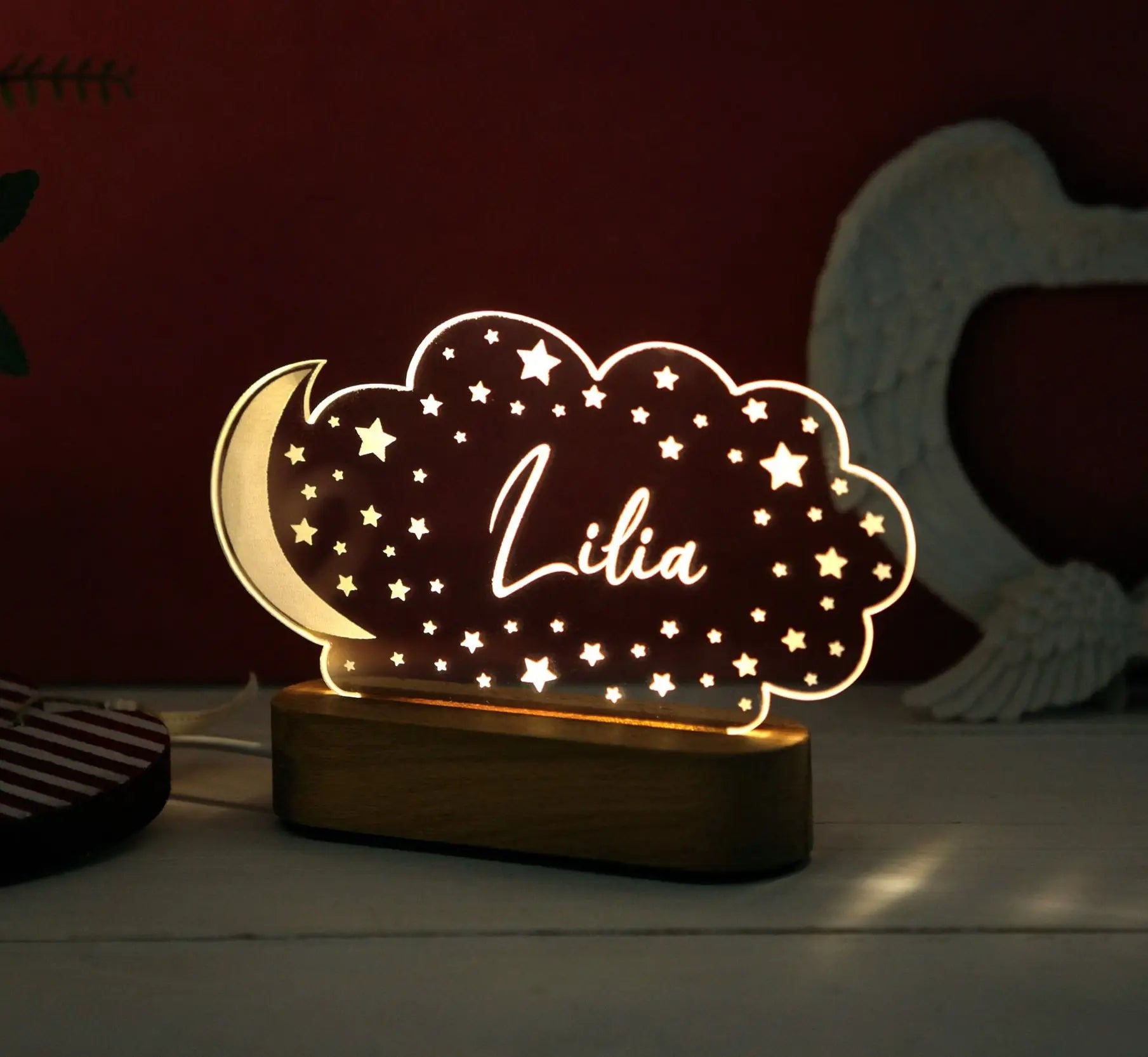 Baby Kids USB Night Light Personalized Children Name Lamp Custom Nursery Newborn Bedroom Home Decoration Birthday Souvenir Gift
