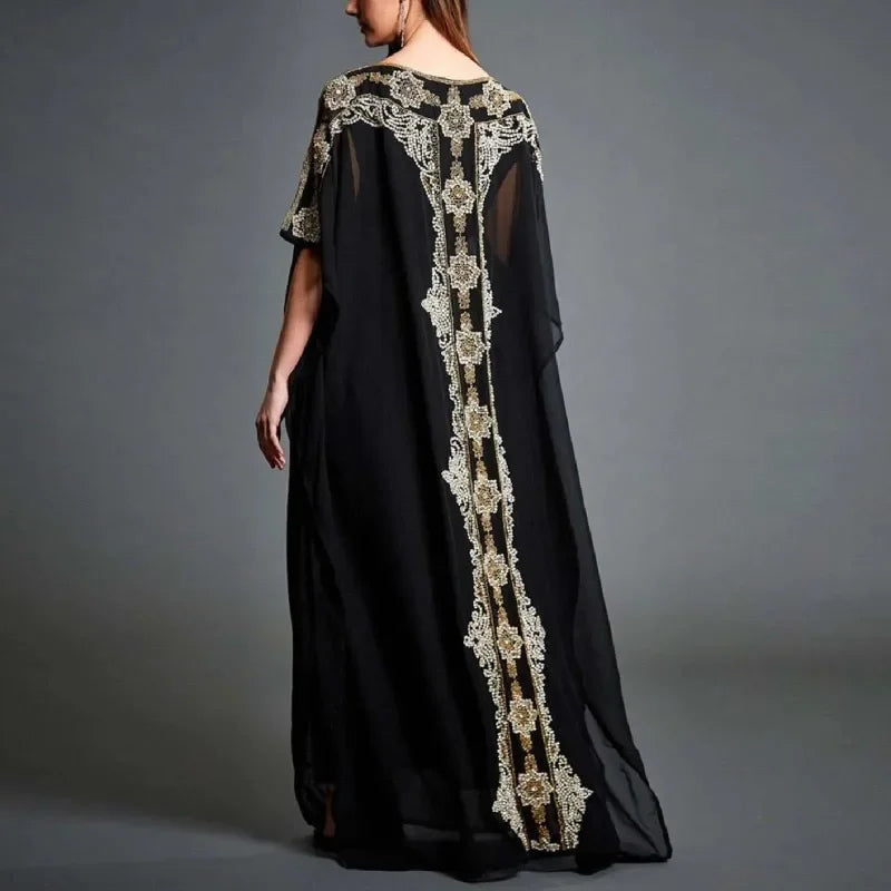 Female Dresses Outfits Women'S Muslim Dress V Neck Dress Full Length Kaftan Daily Casual Dress Vestidos De Fiesta Elegantes 2025