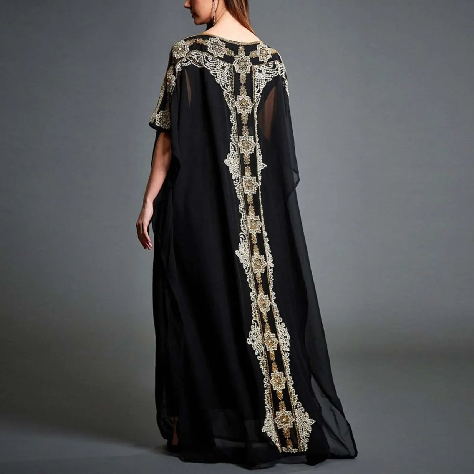 Female Dresses Outfits Women'S Muslim Dress V Neck Dress Full Length Kaftan Daily Casual Dress Vestidos De Fiesta Elegantes 2025