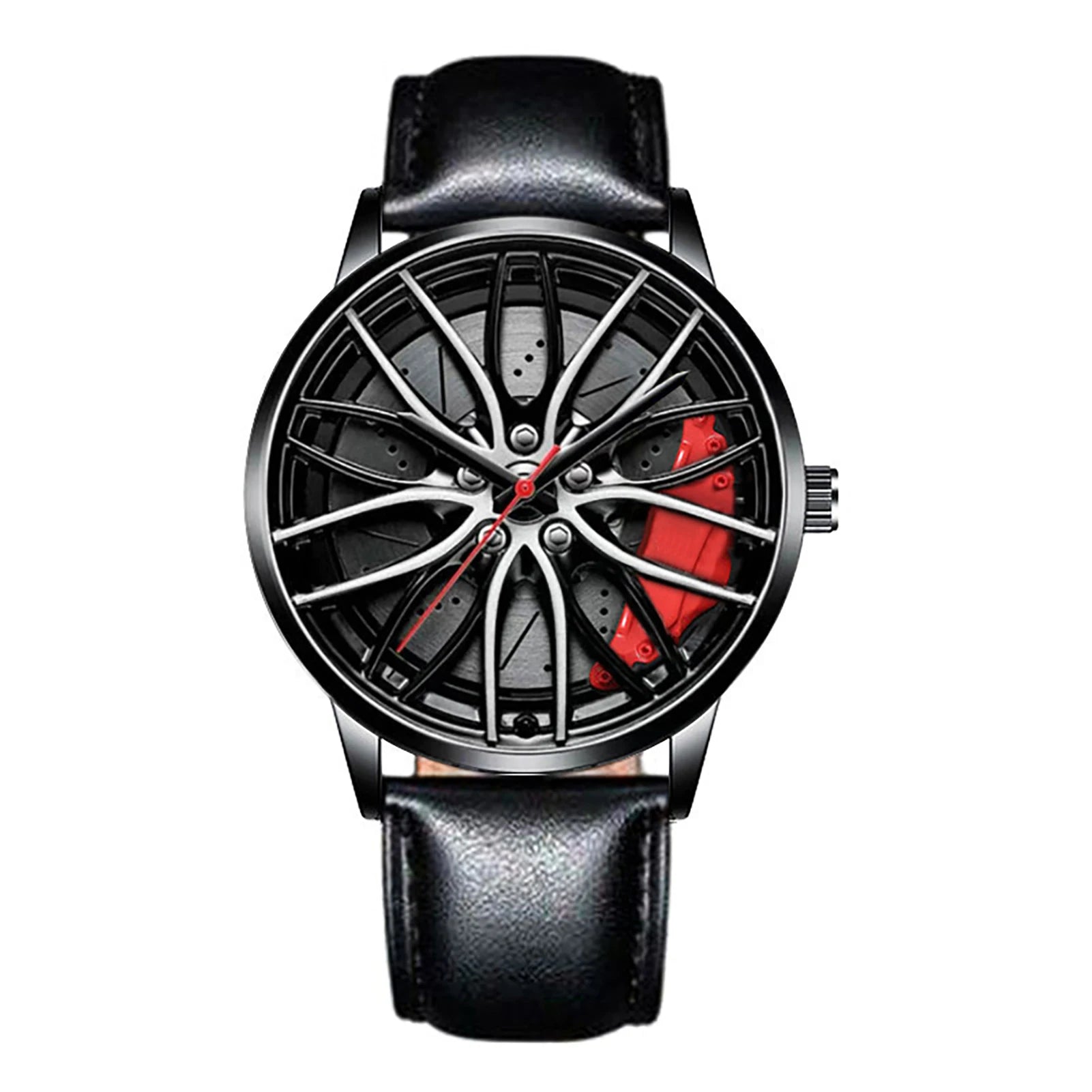 Cool And Cool Fashion Clock Leather Men's Quartz Wristwatch Dial Sport Car Rim Wheel Hub Business Luxury Sports Wrist Watches